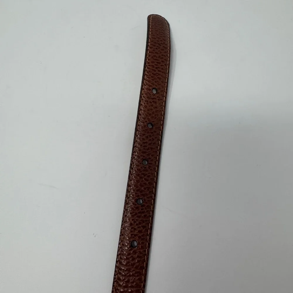 Brown Leather Women's Belt Top Grain Made in India Brown Pebbled 3/4